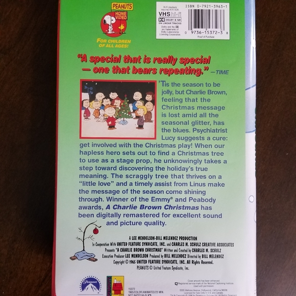 A Charlie Brown Christmas (1996 VHS) Paramount - Picture 4 of 7